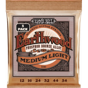 Ernie Ball 3546 Earthwood PSB Medium Light 3-pack